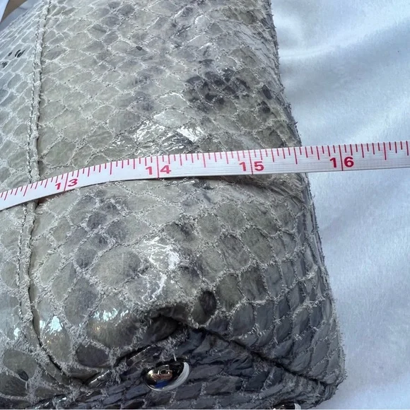 MICHAEL Michael Kors Jet Set Khaki/Gray Python Effect Leather Tote w/ DustbagNWT